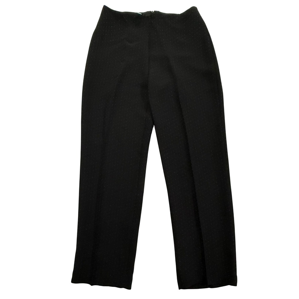 Maggy London Black Polka Dot Straight Leg Lined Pants Women's Size 8 323